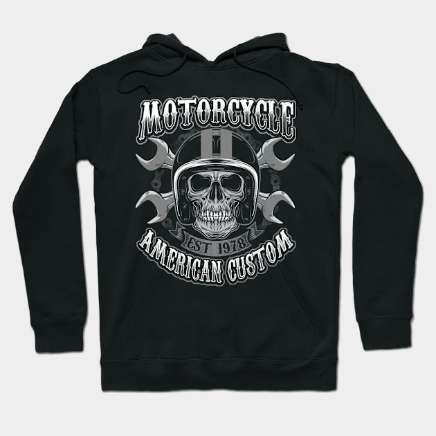 Skull Biker American Custom Hoodie by Feliz ZombiePunk